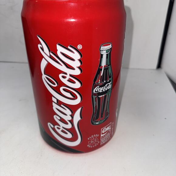 RARE-VINTAGE 2001 "COCA-COLA CAN" CERAMIC COOKIE JAR BY GIBSON 10" TALL No Lid - Picture 4 of 6